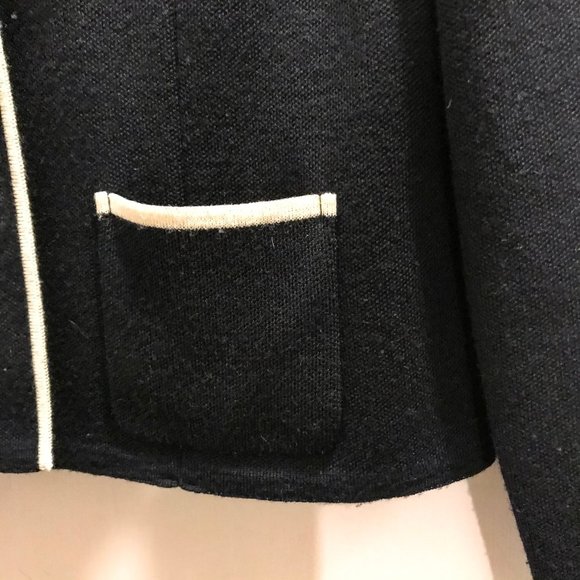 Vintage Manoukian Knit Navy Blazer Chanel-style - Picture 6 of 7